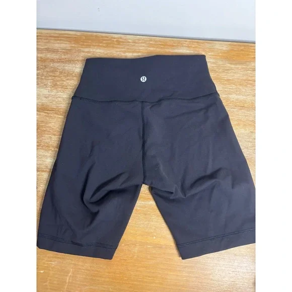 Lululemon Align High Rise Bike Shorts Black Size 6 MORE LIFE‎ Orange Theory - Picture 3 of 7
